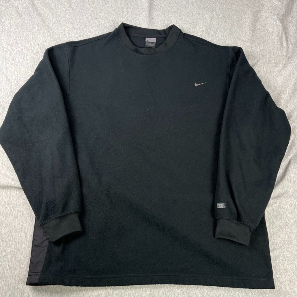 Vintage Y2K Nike Swoosh Fleece Embossed Logo Long Sleeve Sweater Size Medium